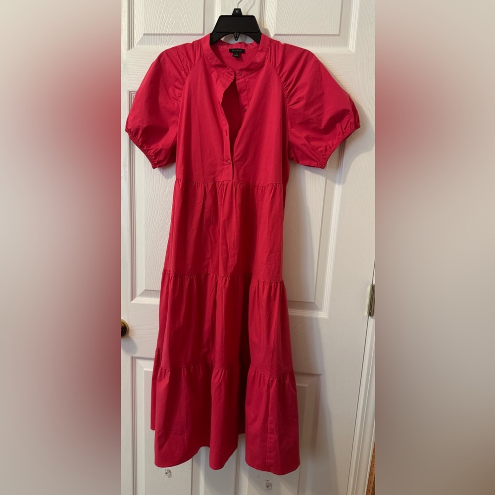 Ann Taylor Small Fuchsia Pleated Dress